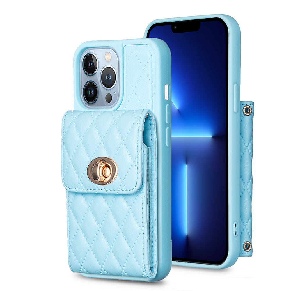 BF20 for iPhone 13 Pro 6.1 inch Card Holder Design Fall-proof Case PU Leather Coated TPU Phone Cover BF20 for iPhone 13 Pro 6.1 inch Card Holder Design Fall-proof Case PU Leather Coated TPU Phone Cover